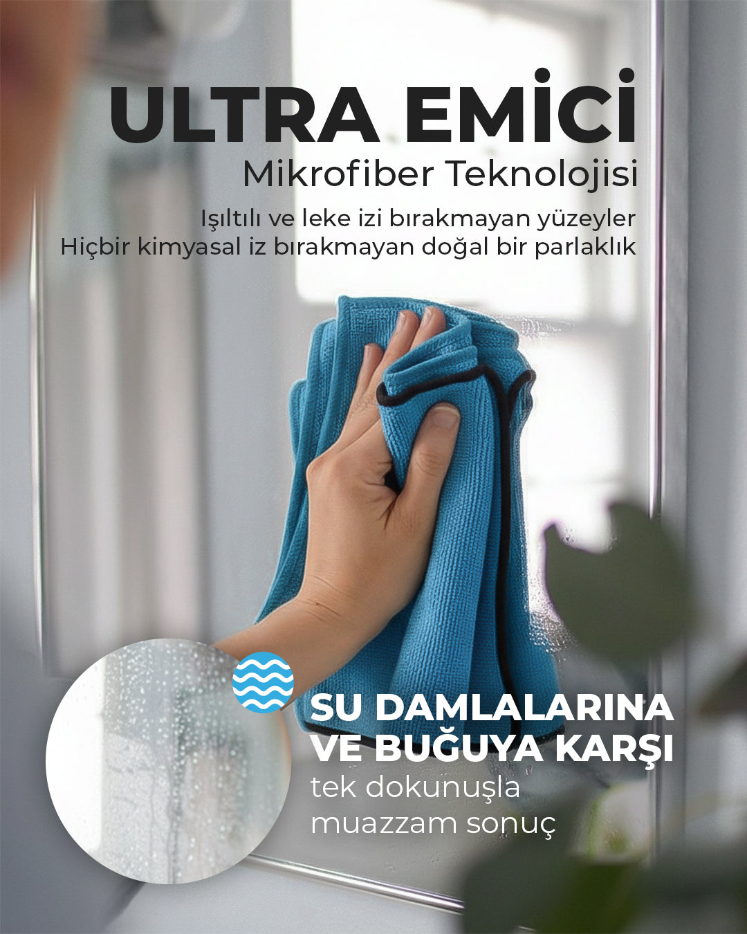 İz Bırakmayan Mikrofiber Bez